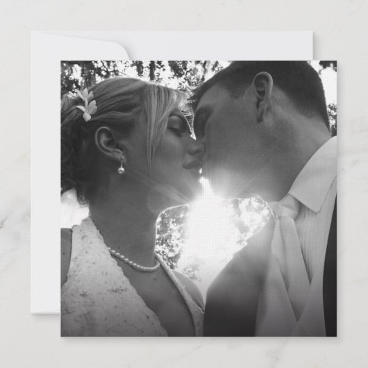 Invitation Croquis en fleurs orange mono carré photo mariage (Dos)