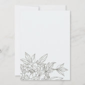 Invitation Croquis Floral Brown Minimal N'Importe Quel Âge An (Dos)