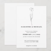 Invitation Croquis floral Clear Indie Botanique (Devant / Derrière)