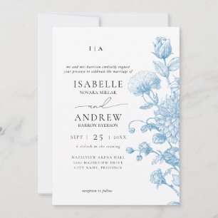 Invitation Croquis floral Mariage