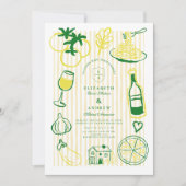 Invitation Croquis Mariage italien jaune (Devant)