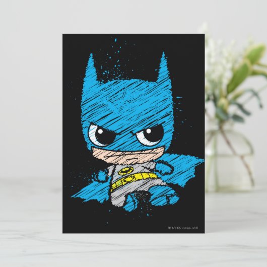 Invitation Croquis Mini Batman (Debout devant)