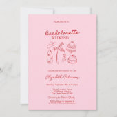 Invitation Croquis rouge Bikinis & Martinis (Devant)