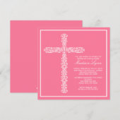 Invitation Cross Baptism Christening Girl'innovation Baptême (Devant / Derrière)