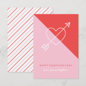 Invitation Cross My Heart Classroom Valentine - Berry (Devant / Derrière)