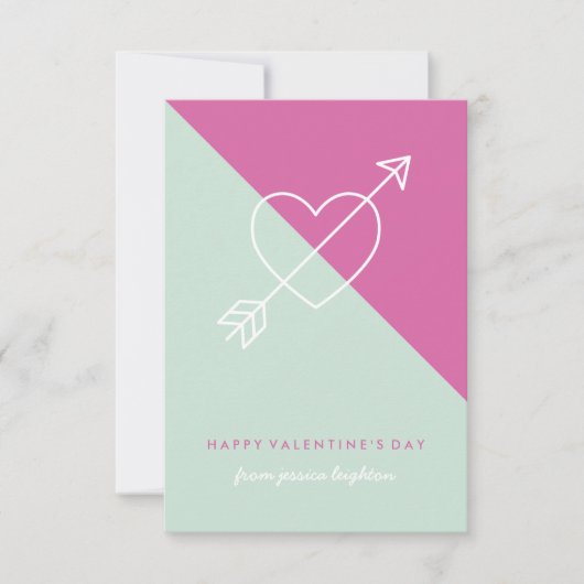 Invitation Cross My Heart Classroom Valentine - Fuchsia (Devant)