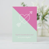 Invitation Cross My Heart Classroom Valentine - Fuchsia (Debout devant)