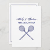 Invitation Crossed Squash Racquets Blue (Devant / Derrière)