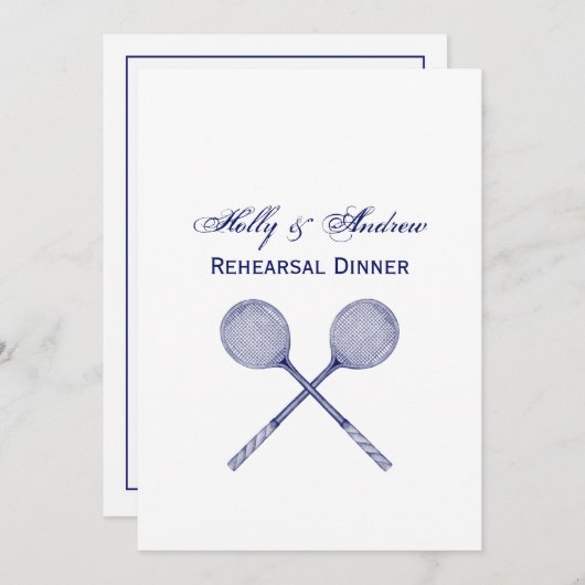 Invitation Crossed Squash Racquets Blue (Devant / Derrière)