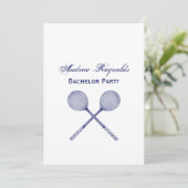 Invitation Crossed Squash Racquets Blue (Debout devant)