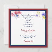 Invitation Croûte de drapeau américain du 14 juillet sur une (Dos)