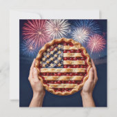 Invitation Croûte de drapeau américain du 14 juillet sur une (Devant)