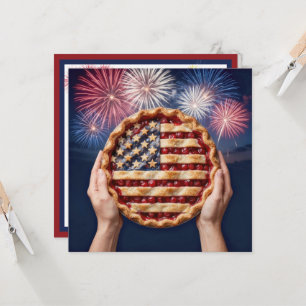 Invitation Croûte de drapeau américain du 4 juillet sur une t