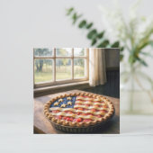 Invitation Croûte de drapeau américain sur une tarte maison (Debout devant)