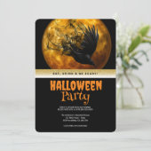 Invitation Crow gothique de la fête d'Halloween (Debout devant)