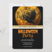 Invitation Crow gothique de la fête d'Halloween (Devant)