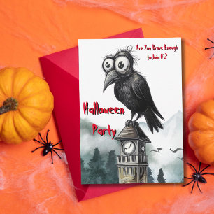 Invitation Crow noir gothique et tour Éffrayant Halloween Par