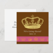 Invitation Crown Designs - Rose et Orange (Devant / Derrière)