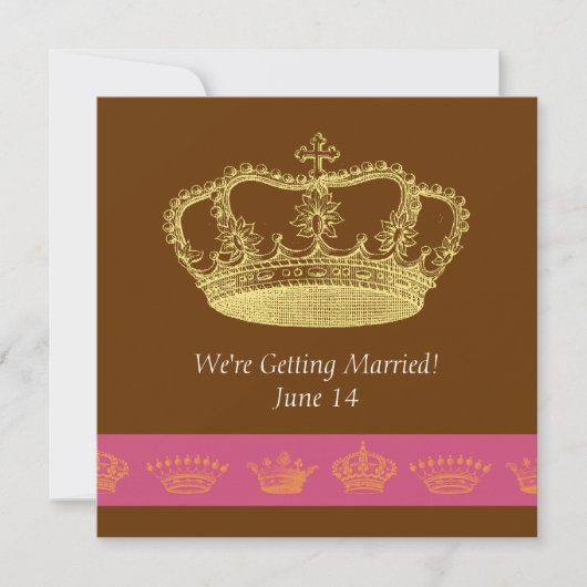 Invitation Crown Designs - Rose et Orange (Devant)