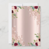 Invitation Crown Drop, Bourgogne Rose Rose Gold Quinceañera (Dos)