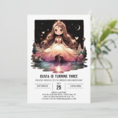 Invitation Crown Minimalist Princess Birthday (Debout devant)