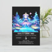 Invitation Crown Modern Princess Anniversaire (Debout devant)