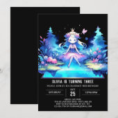 Invitation Crown Modern Princess Anniversaire (Devant / Derrière)