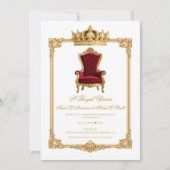 Invitation Crowned in Gold Royal Chair & Crown Wedding (Devant)