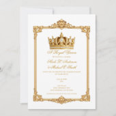 Invitation Crowned in Gold Royal Crown Elegant Wedding (Devant)