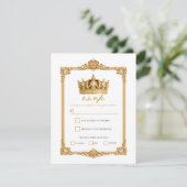 Invitation Crowned in Gold Royal Crown Elegant Wedding RSVP (Debout devant)