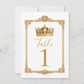 Invitation Crowned in Gold Royal Crown Table Number (Dos)