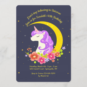 Invitation Croyez en l'invitation d'Unicorns