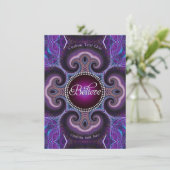 Invitation Croyez Inspirer Fractales violettes Cross Circle C (Debout devant)