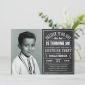 Invitation Croyez-le Vieux Photo Anniversaire Surprise Invita (Debout devant)