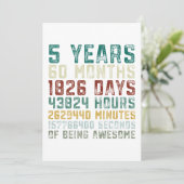 Invitation Cru 5 années de 5ème d'anniversaire anniversaire (Debout devant)