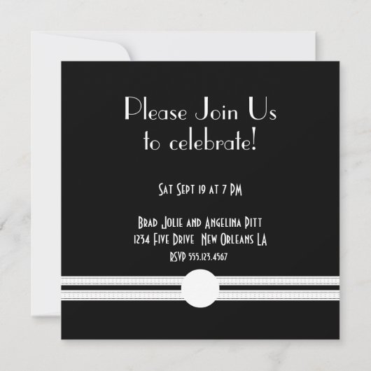 Invitation Cru de partie de fiançailles d'art déco rétro (Dos)