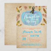 Invitation Cru d'invitation de baby shower d'automne de (Devant / Derrière)