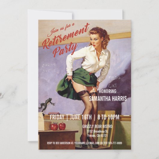 Invitation Cru drôle de professeur d'invitations de partie de (Devant)