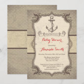 Invitation Cru nautique d'invitation de baby shower rétro (Devant / Derrière)
