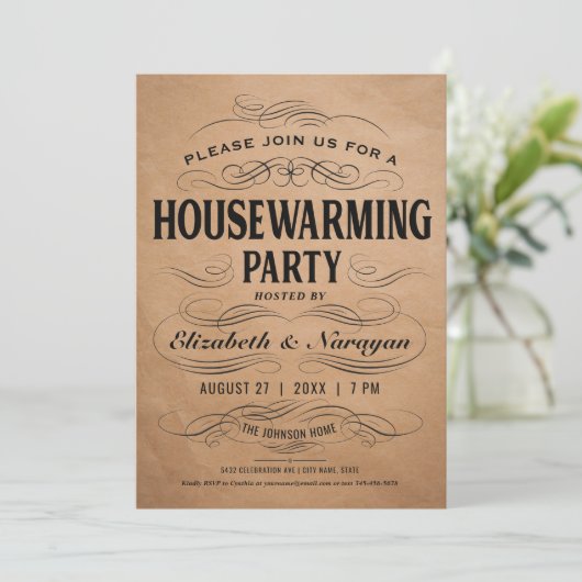 Invitation Cru Scrollwork d'invitations de partie de (Debout devant)