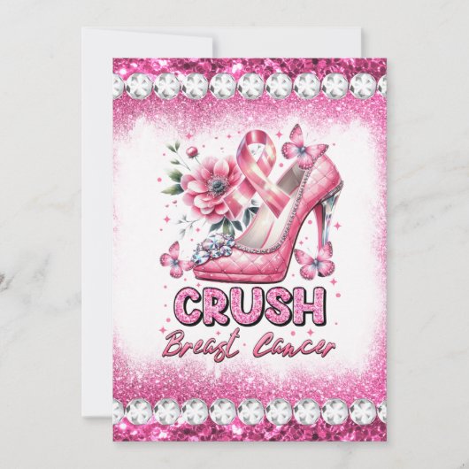 Invitation Crush cancer du sein de la conscience mois surviva (Devant)