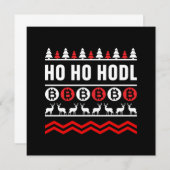 Invitation Crypto de Noël Ho Ho Hodl Bitcoin BTC Cadeau d'arg (Devant / Derrière)