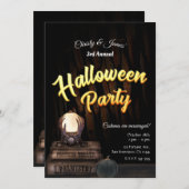 Invitation Crystal Ball Glow Fortune Teller Halloween Party (Devant / Derrière)