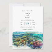Invitation Crystal Clear Coral Reef Plage tropicale Mariage (Devant)
