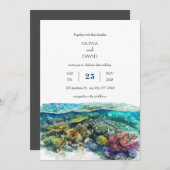 Invitation Crystal Clear Coral Reef Plage tropicale Mariage (Devant / Derrière)