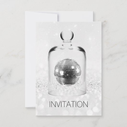 Invitation Crystal Globe Night Club Party Silver Grey Parties (Devant)