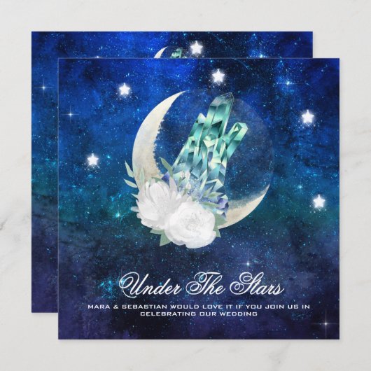 Invitation *~* CRYSTAL MOON GALAXY Website AR14 RSVP Mariage (Devant / Derrière)