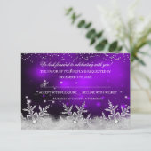 Invitation Crystal Snowflake Purple Noël Party RSVP (Debout devant)