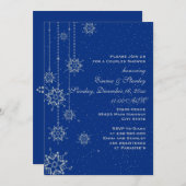 Invitation Crystal snowflakes bleu mariage couples douche (Devant / Derrière)