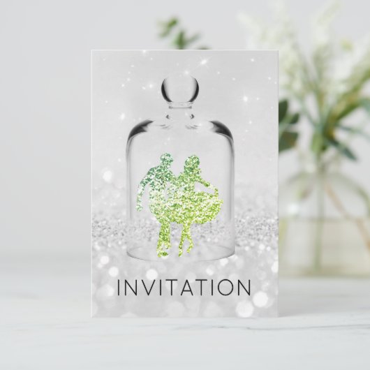 Invitation Crystals HoeDown Country Party Gris Parties scinti (Debout devant)